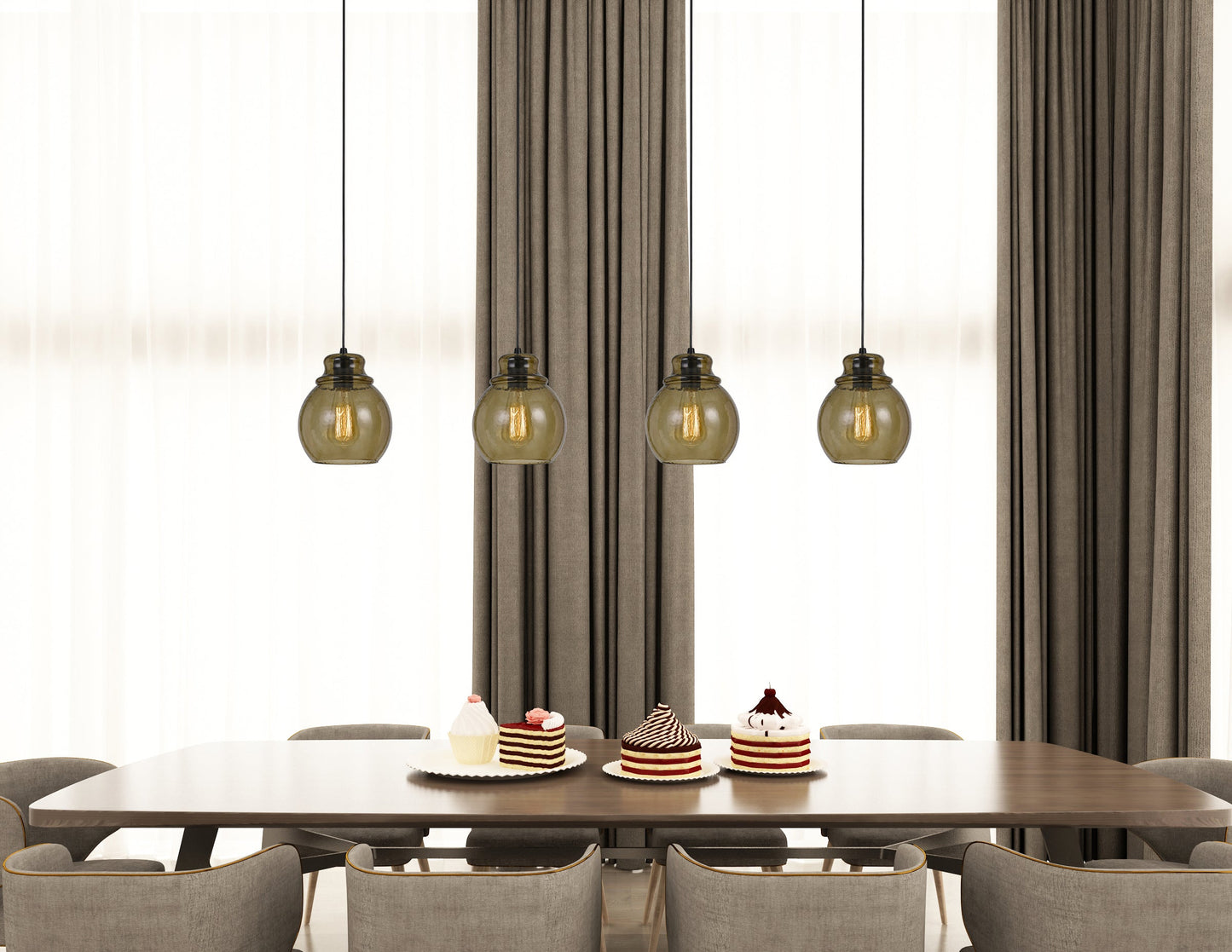 60W Aversa Rippled Glass Pendant