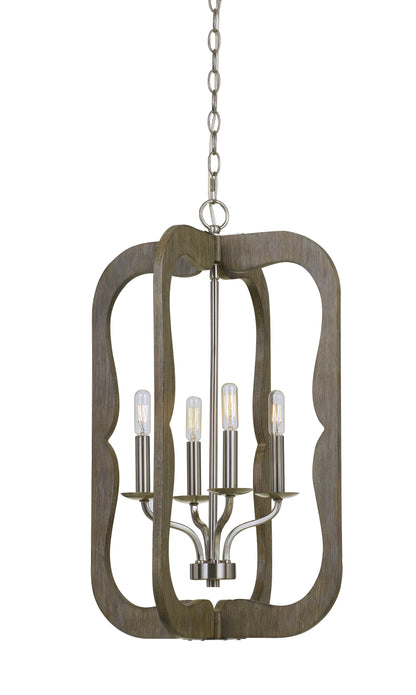 40W X 4 Portici Wood Pendant Fixture