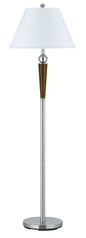 60" Tall Metal Floor Lamp in Brushed Steel/Espresso Finish