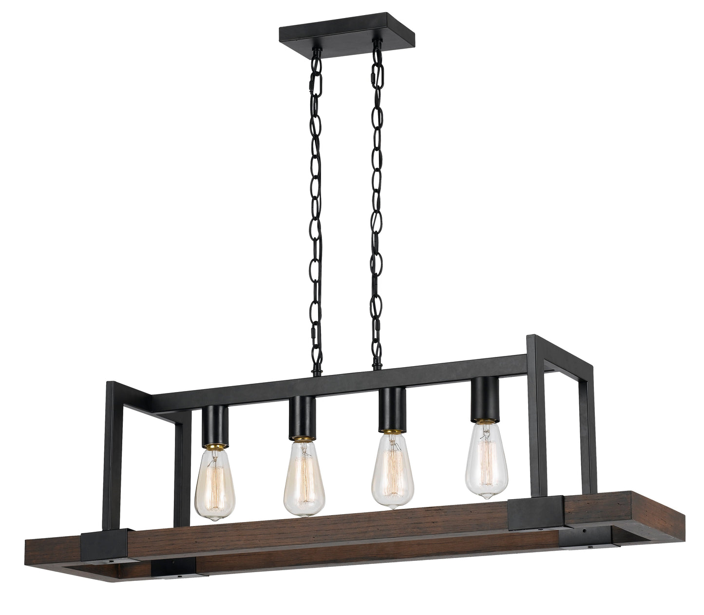 60W X 4 Antonio Wood/Metal Chandelier