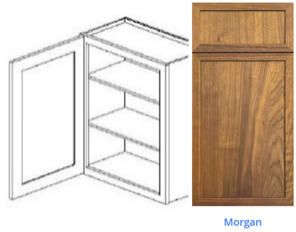 Custom Frameless Cabinet 18 in. upper cabinet 36 in. tall 12 in. deep with 1 door