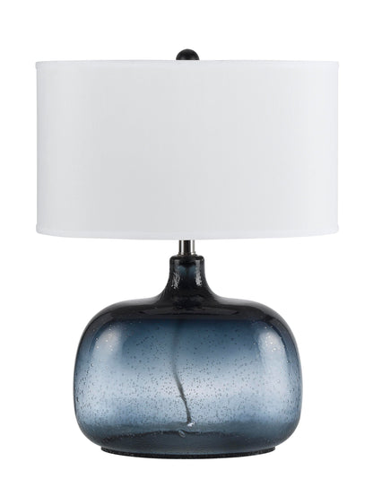 150W 3 Way Christi Navy Blue Glass Table Lamp