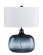 150W 3 Way Christi Navy Blue Glass Table Lamp