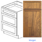 Custom Frameless Cabinet 36 in. 3-drawer base cabinet
