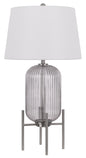 150W 3 Way Belleville Fluted Glass Table Lamp
