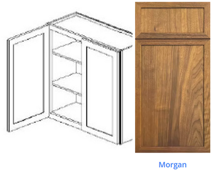 Custom Frameless Cabinet 24 in. upper cabinet 36 in. tall 12 in. deep with 2-doors