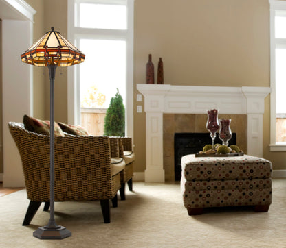 59.25" Height dark metal and resin floor lamp with