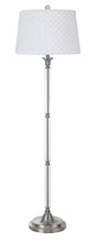 150W 3 Way Ruston Crystal/Metal Floor Lamp With Pleated Hardback Shade