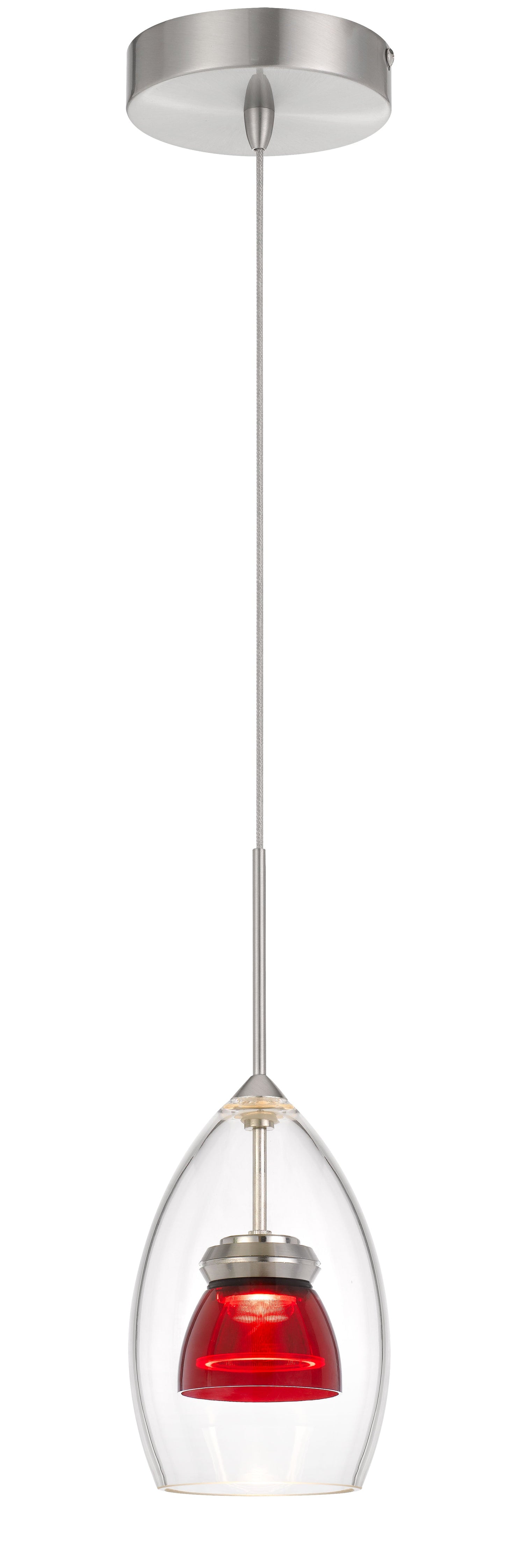 13" Height Metal and Glass Mini Pendant in Clear B