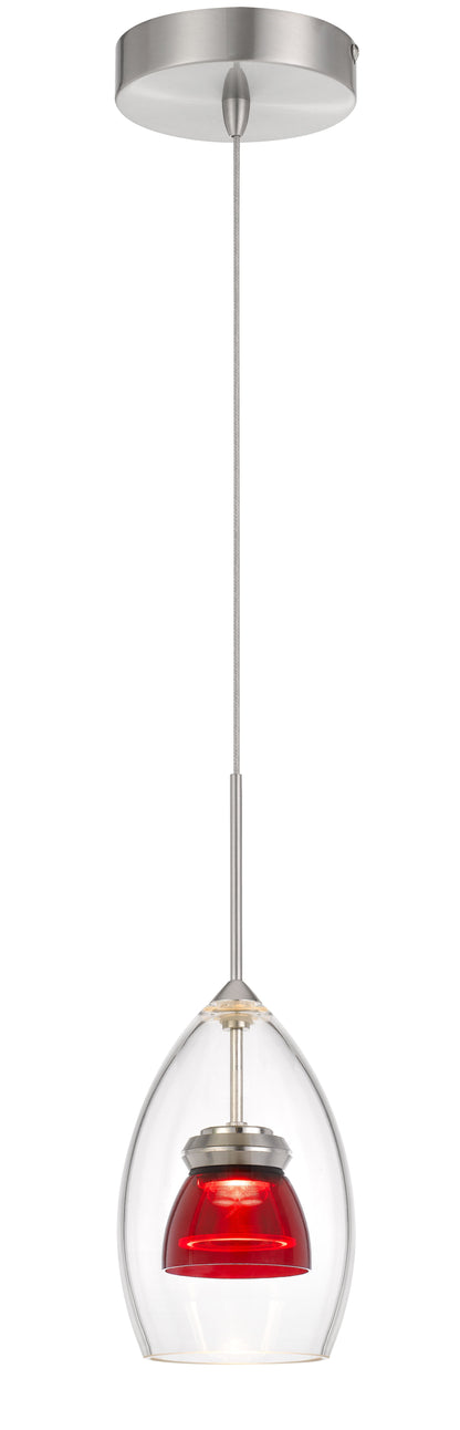 13" Height Metal and Glass Mini Pendant in Clear B