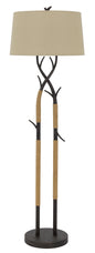 Pecos Metal Tree Branch Floor Lamp With Wrapped Ropes , Linen Shade