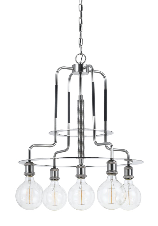 60W X 5 Transformer Metal Chandelier (Edison Bulbs Included)