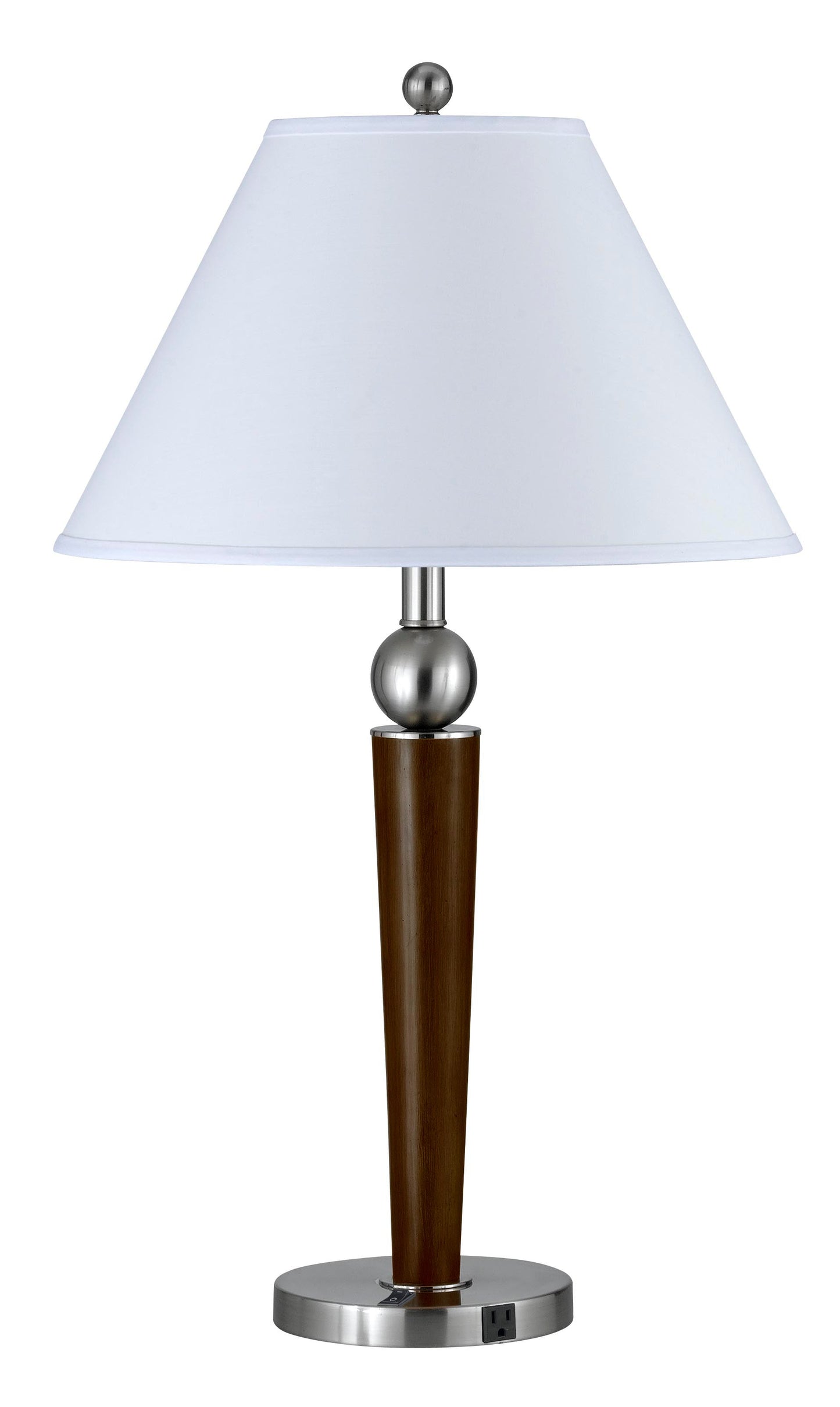 29" Tall Metal Desk Lamp in Brushed Steel/ Espresso Finish