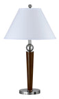 29" Tall Metal Desk Lamp in Brushed Steel/ Espresso Finish