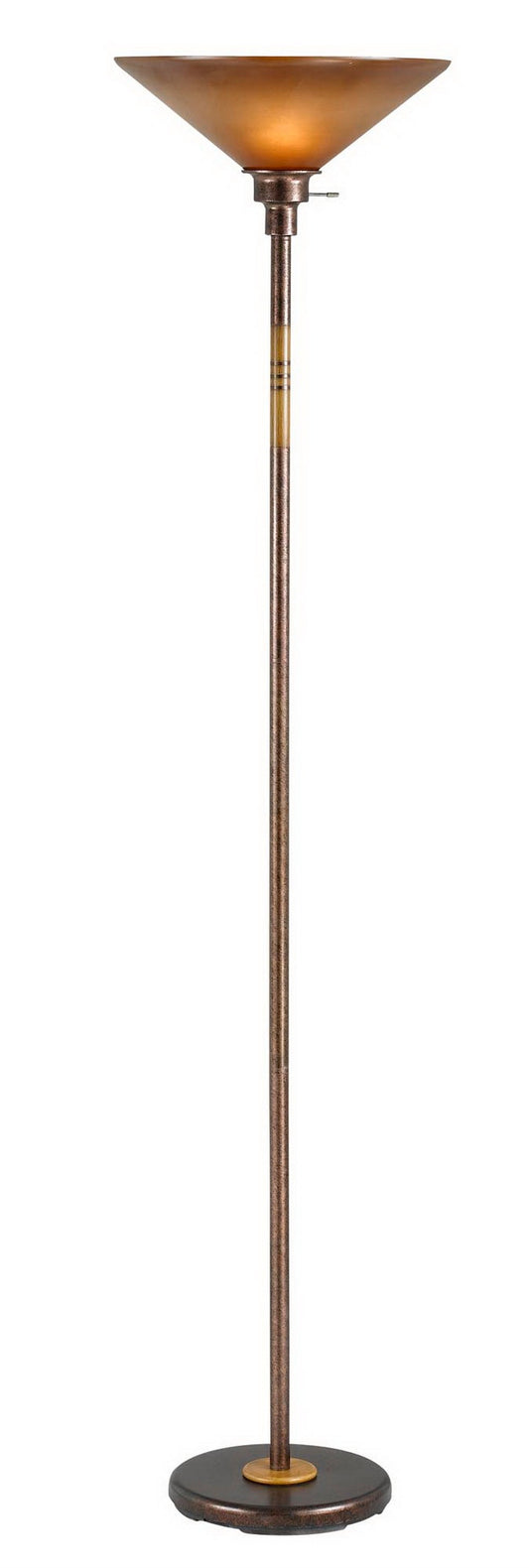 150W 3 Way Soho Metal Torchiere W/Glass Shade