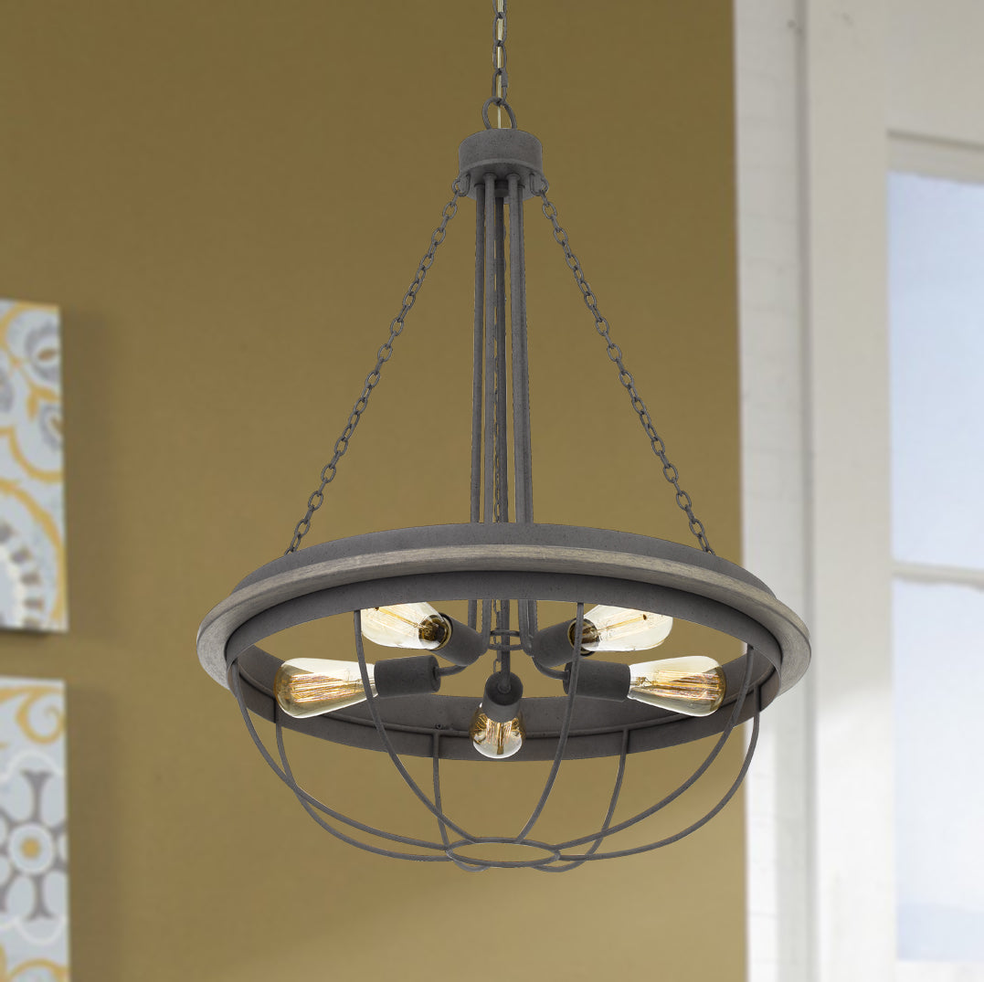 60W X 5 Nixa Metal Chandelier (Edison Bulbs Not Included)