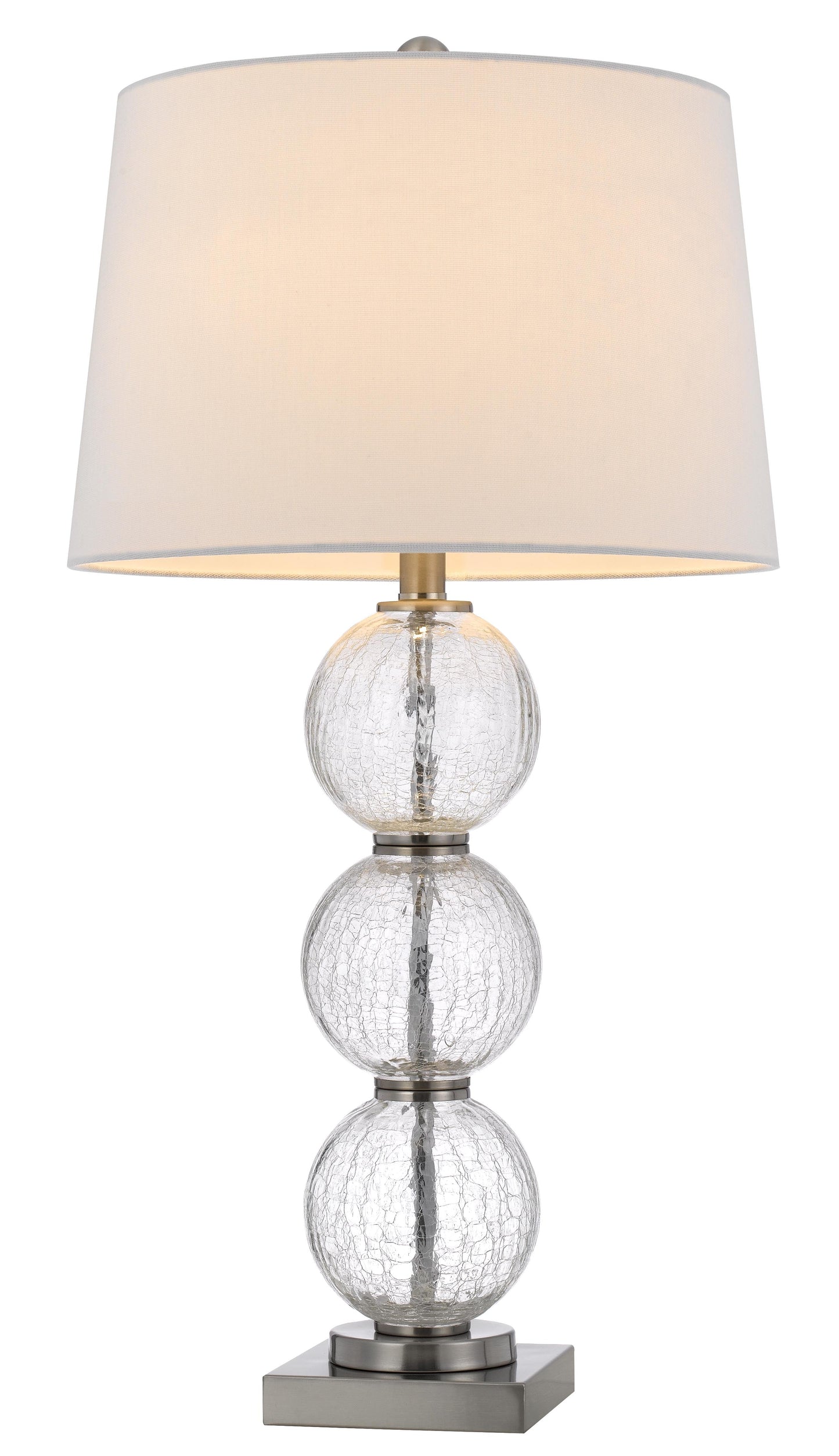 150W 3 Way Crosset Crackle Glass Table Lamp, Priced And Sold As Pairs