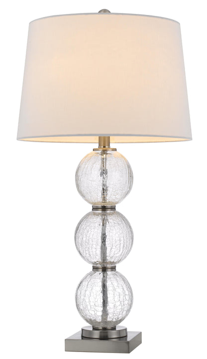 150W 3 Way Crosset Crackle Glass Table Lamp, Priced And Sold As Pairs