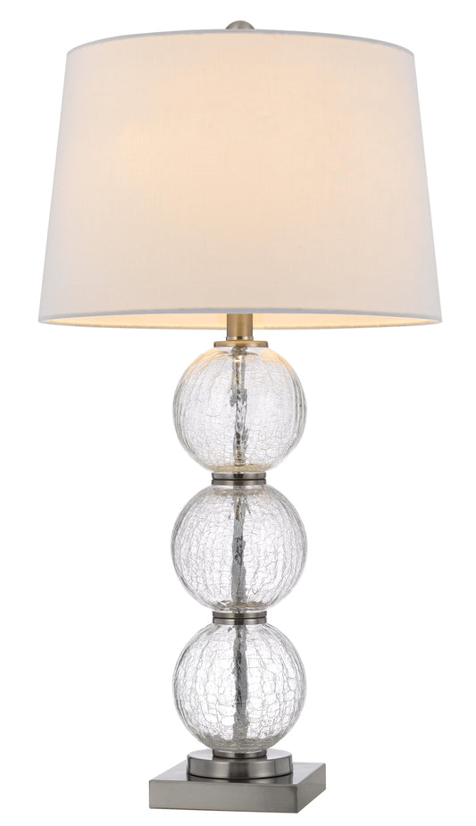 150W 3 Way Crosset Crackle Glass Table Lamp, Priced And Sold As Pairs