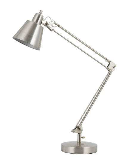 Large Desk Lamp in Brushed Steel Finish