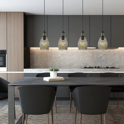 60W Accera Rippled Glass Pendant