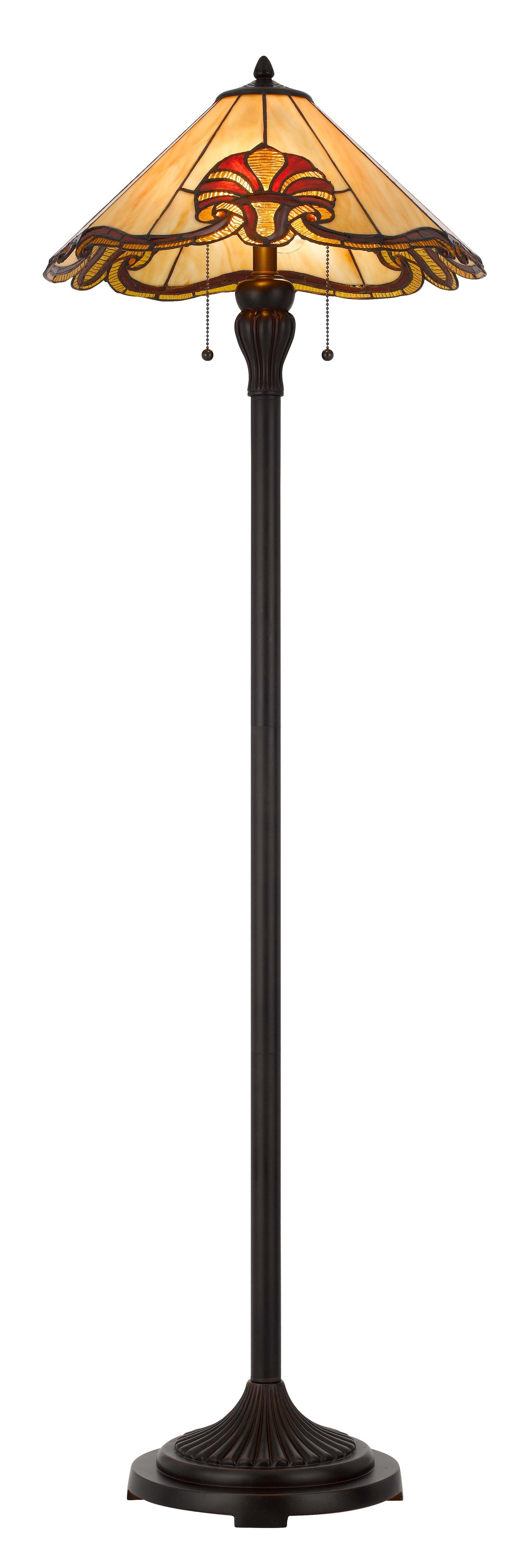 58.75" Height Dark Bronze Resin Lamp with Glass Ti