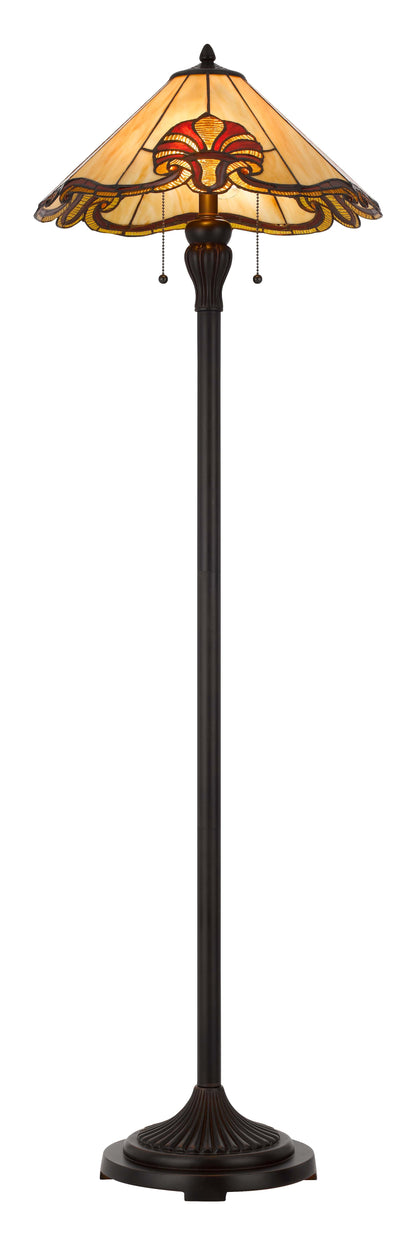 58.75" Height Dark Bronze Resin Lamp with Glass Ti