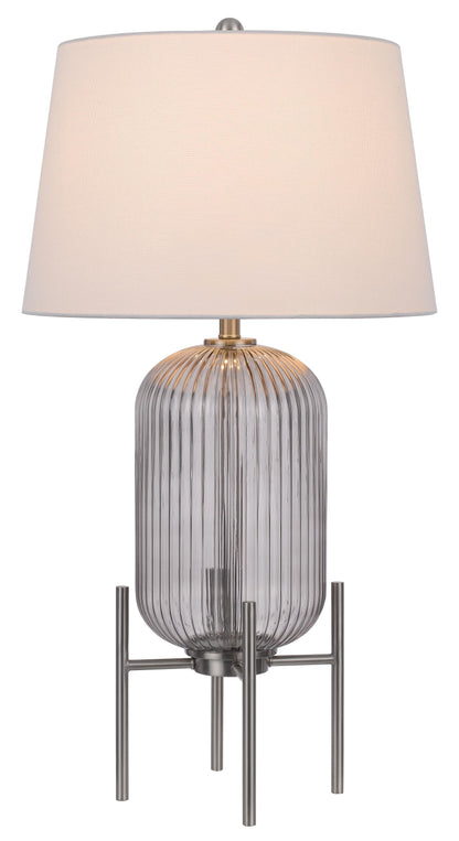150W 3 Way Belleville Fluted Glass Table Lamp