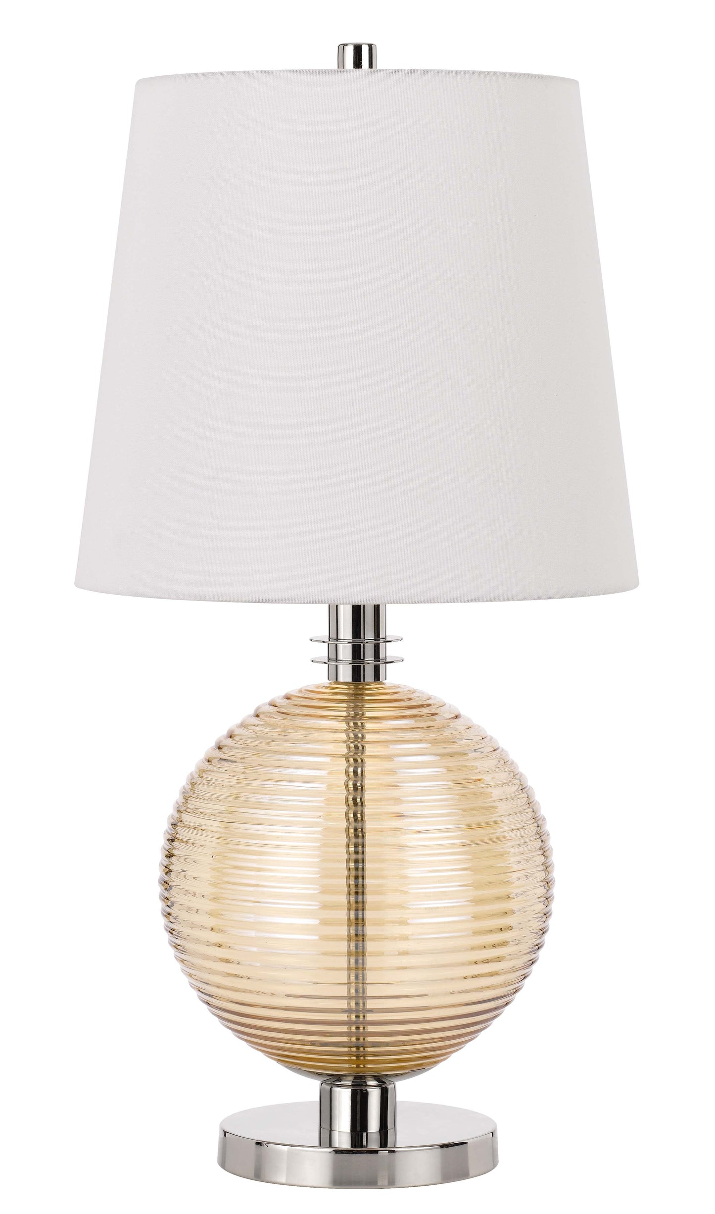 150W 3 Way Salisbury Glass Table Lamp With Hardback Fabric Shade