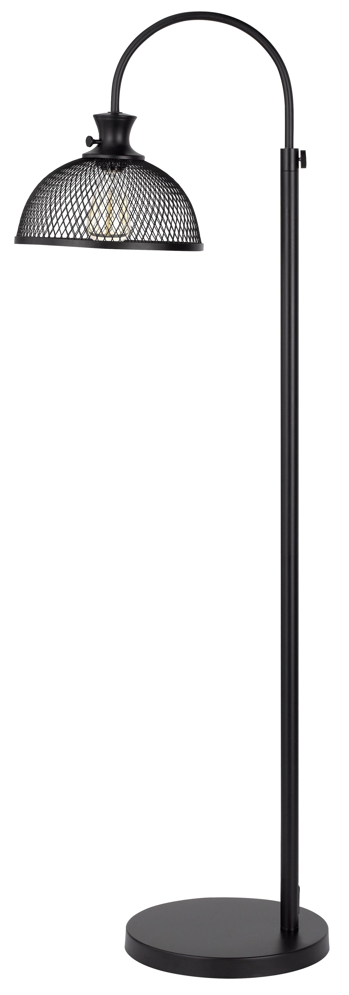60W Lewiston Metal Downbridge Adjustable Floor Lamp With Mesh Shade