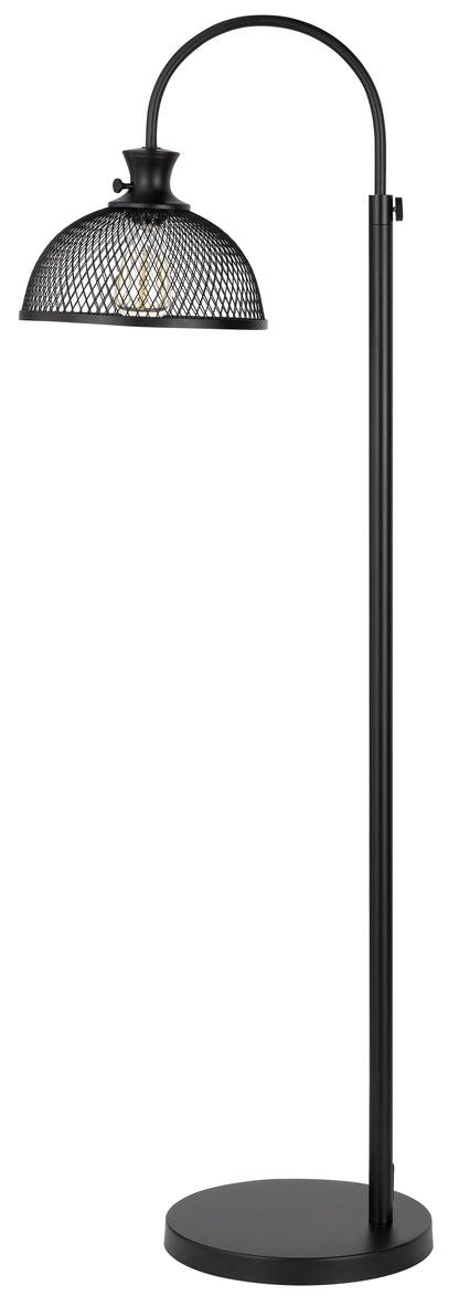 60W Lewiston Metal Downbridge Adjustable Floor Lamp With Mesh Shade