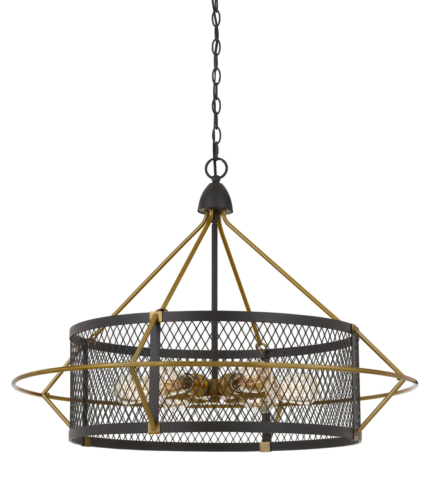 60W X 6 Caserta Metal Chandelier With Mesh Shade (Edison Bulbs Not Included)