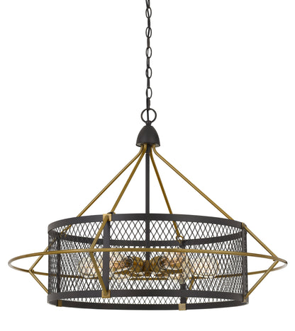 60W X 6 Caserta Metal Chandelier With Mesh Shade (Edison Bulbs Not Included)