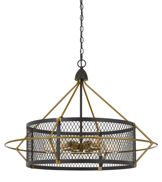 60W X 6 Caserta Metal Chandelier With Mesh Shade (Edison Bulbs Not Included)