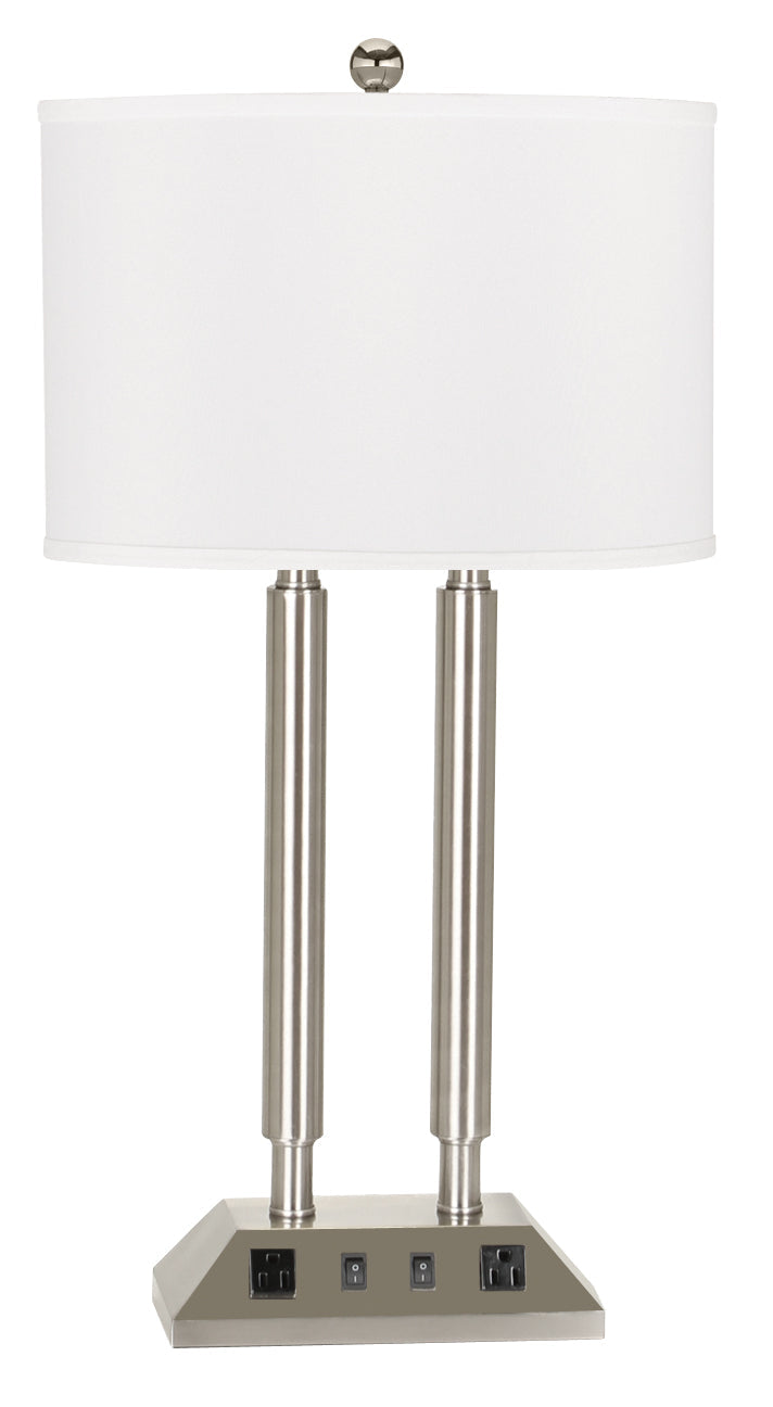 Hotel Desk Lamp with Double Socket, Double Rocker