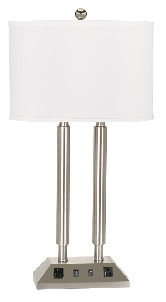 Hotel Desk Lamp with Double Socket, Double Rocker