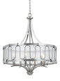 60W X 6 Vincenza Metal Chandelier With Trasparent Fabric Shade