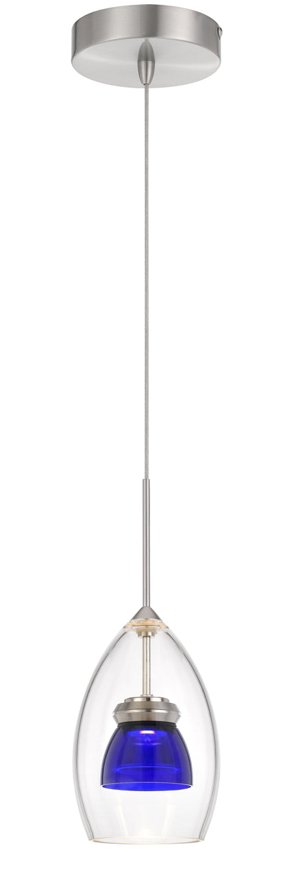 13" Height Metal and Glass Mini Pendant in Clear Y