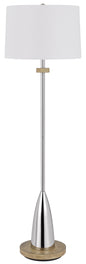 150W 3 Way Lockport Metal Floor Lamp With Rubber Wood Base