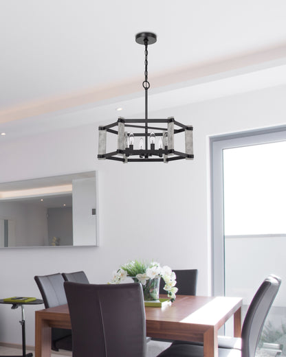 60W X 6 Rutland Hammered Metal Chandelier