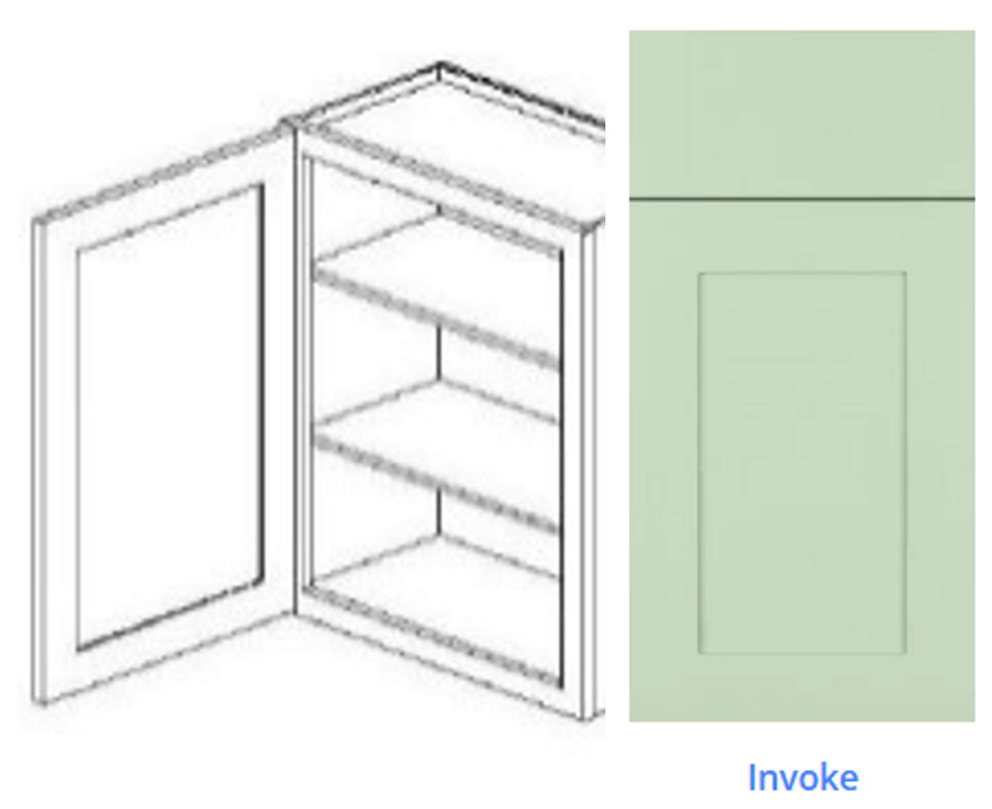 Luxury Frameless Cabinet 18 in. upper cabinet 36 in. tall 12 in. deep with 1 door