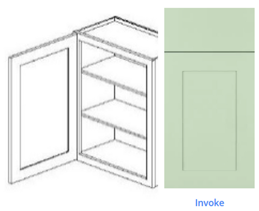 Luxury Frameless Cabinet 18 in. upper cabinet 36 in. tall 12 in. deep with 1 door