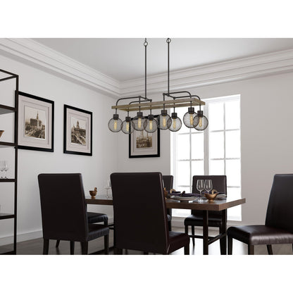 60W X 8 Forio Metal Chandelier With Mesh Round Shade (Edison Bulbs Not Included)