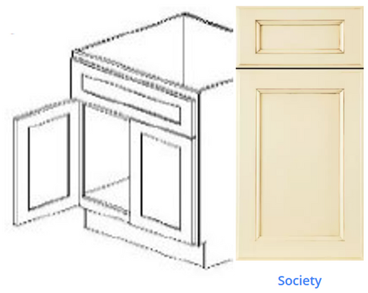 Luxury Frameless Cabinet 36 in. vanity sink base with 2 doors and false drawer panel