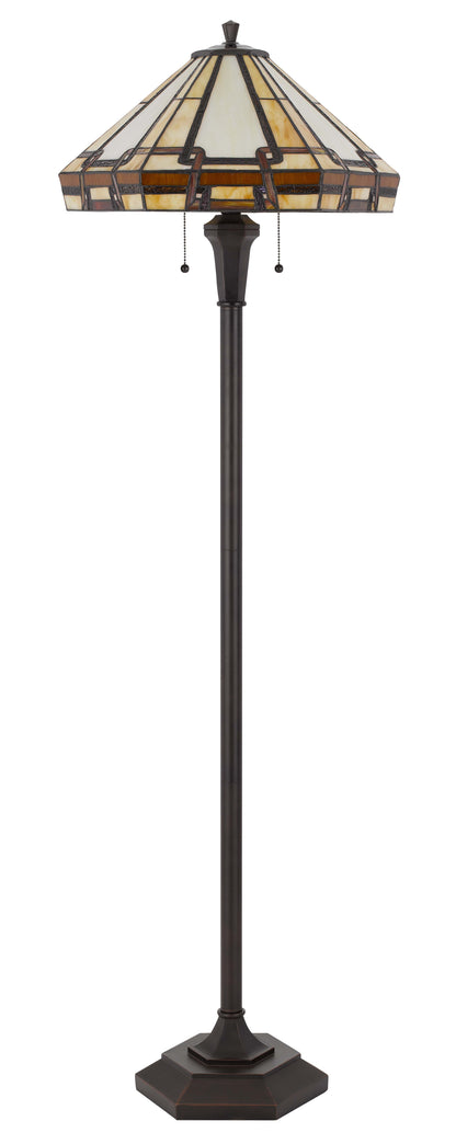 59.25" Height dark metal and resin floor lamp with