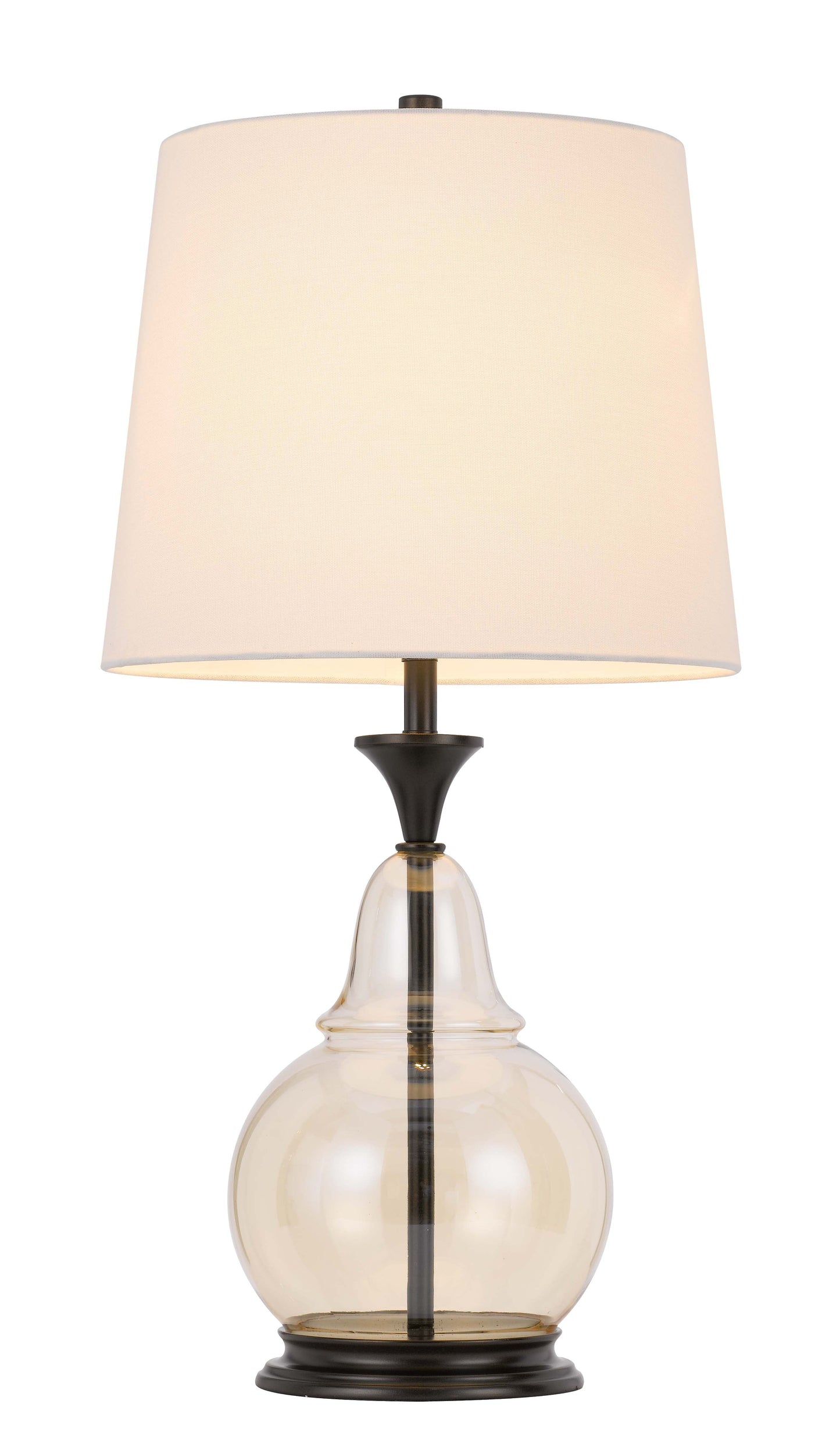 150W 3 Way Kittery Glass Table Lamp With Hardback Fabric Shade