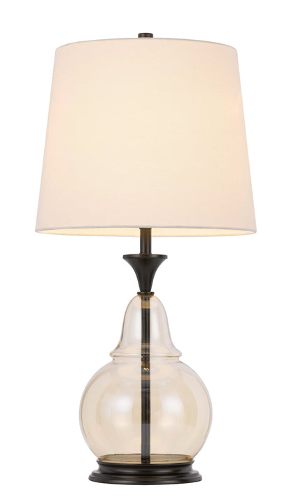 150W 3 Way Kittery Glass Table Lamp With Hardback Fabric Shade