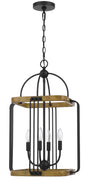 Ripon Metal Chandelier With Wood Finish