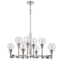 15W X 8 Milbank Metal Chandelier And Clear Round Glass Shades