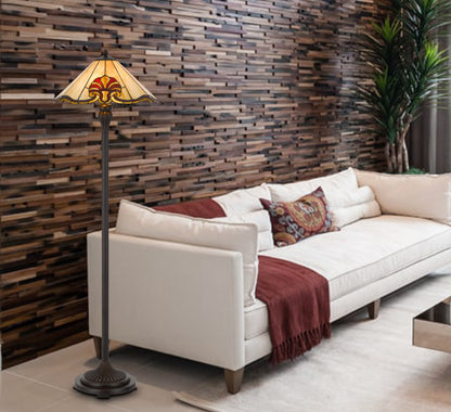 58.75" Height Dark Bronze Resin Lamp with Glass Ti